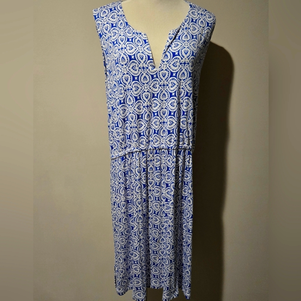 Womens Vineyard Vines Blue & White Patterned Sleeveless Dress Or Coverup!  XL